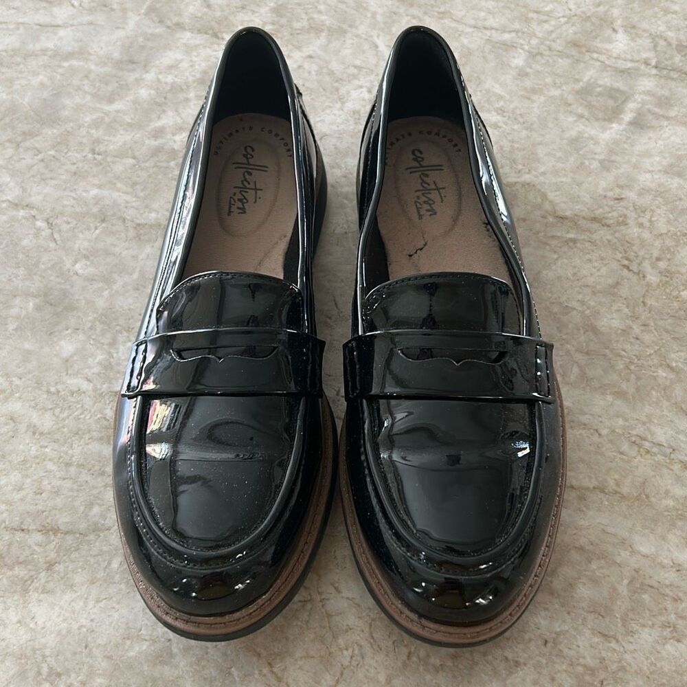 Calvin Klein Black Patent Loafers for Women